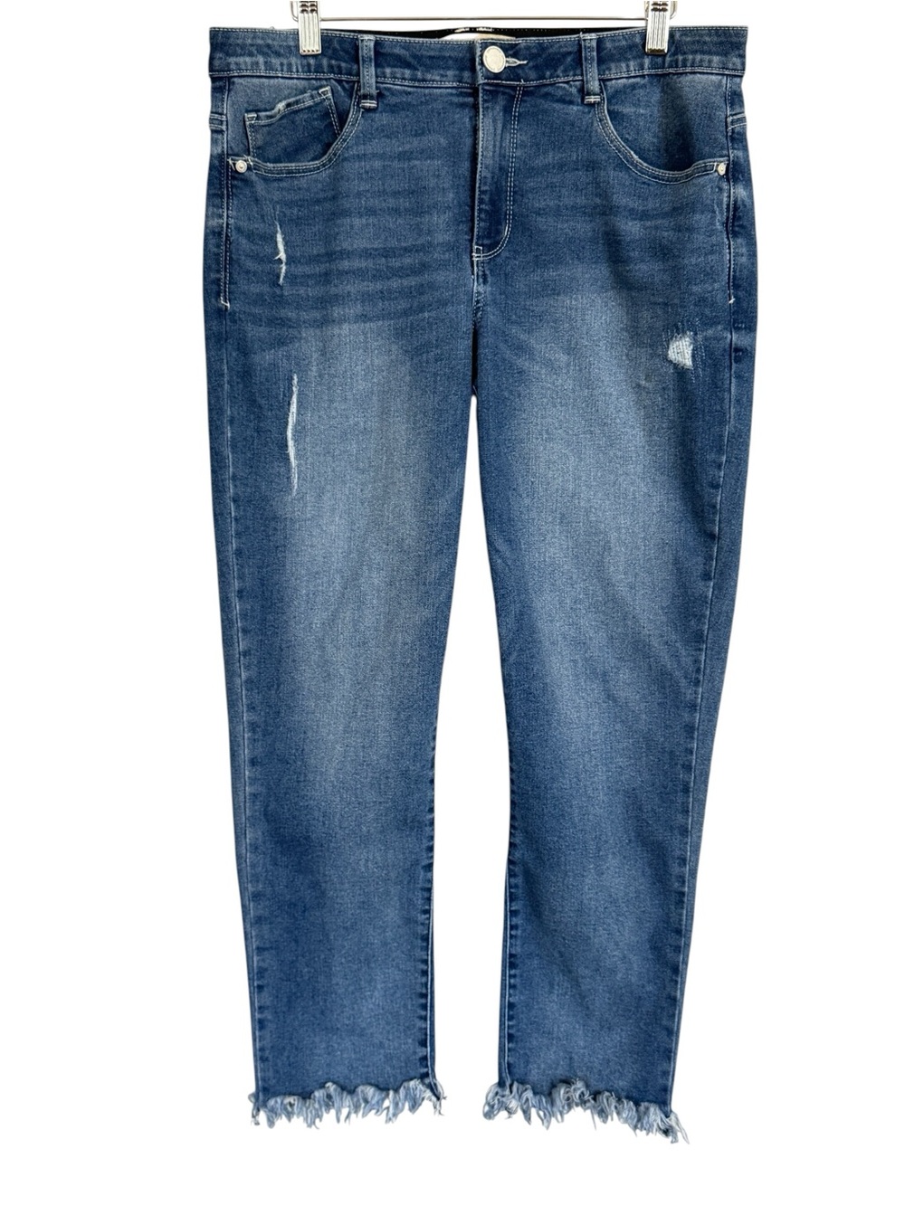 Democracy “Ab”Technology Cropped Frayed Hem Jeans Women’s Size 12 - Picture 3 of 13
